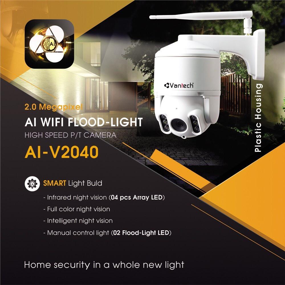 Camera IP Speed Dome hồng ngoại không dây 2.0 Megapixel VANTECH V2040 - HÀNG CHÍNH HÃNG