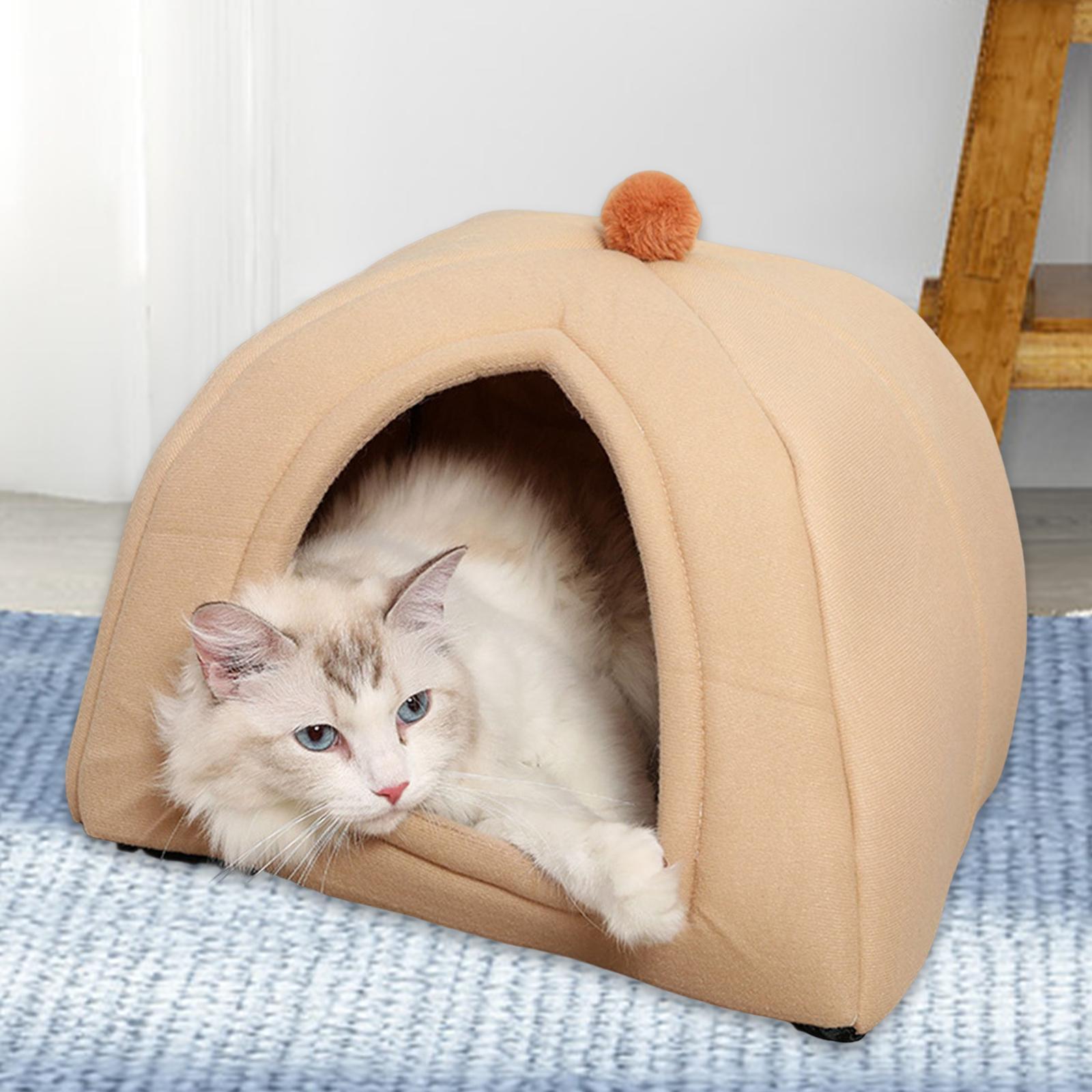 2x Cat Warm House Dog Tent Sleeping Hut Calming Cave Pet Bed