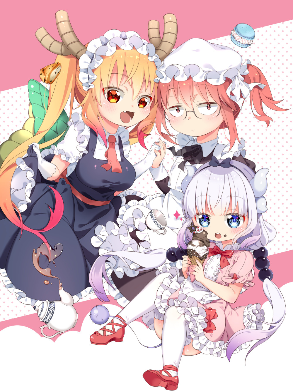 Tranh Poster Maid Dragon A4 combo 3 tấm khác nhau