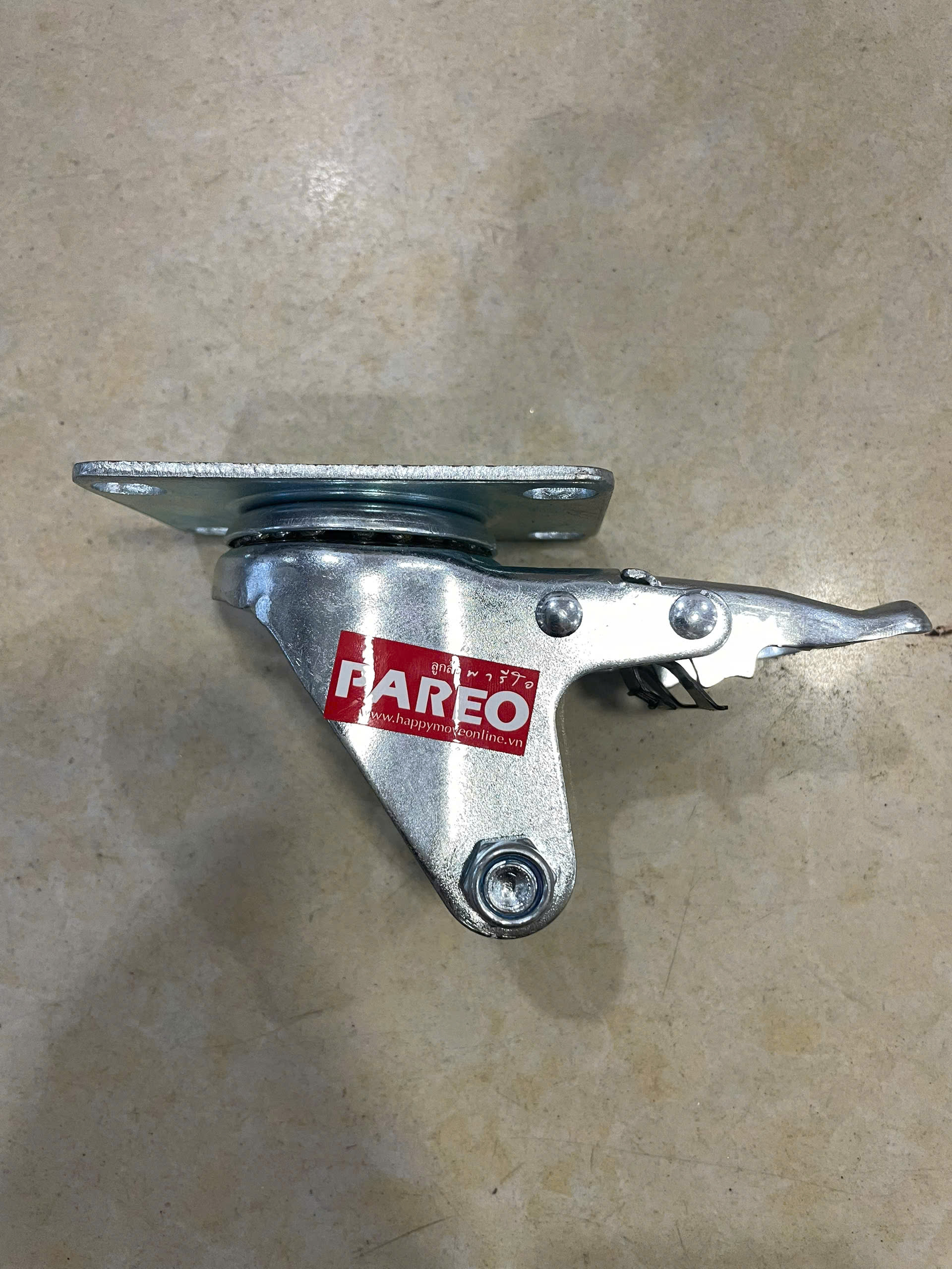 Phụ tùng, càng rời, đế xoay có khóa không có bánh xe, kích thước 75mm, 100mm, 125mm - PAREO