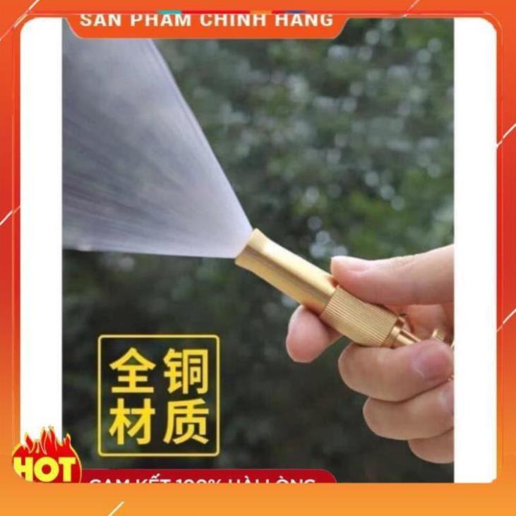 Đầu vòi xịt tăng áp mini Đầu vòi tăng áp đa năng bằng đồng tưới cây rửa xe cực mạnh 206587 tặng đai