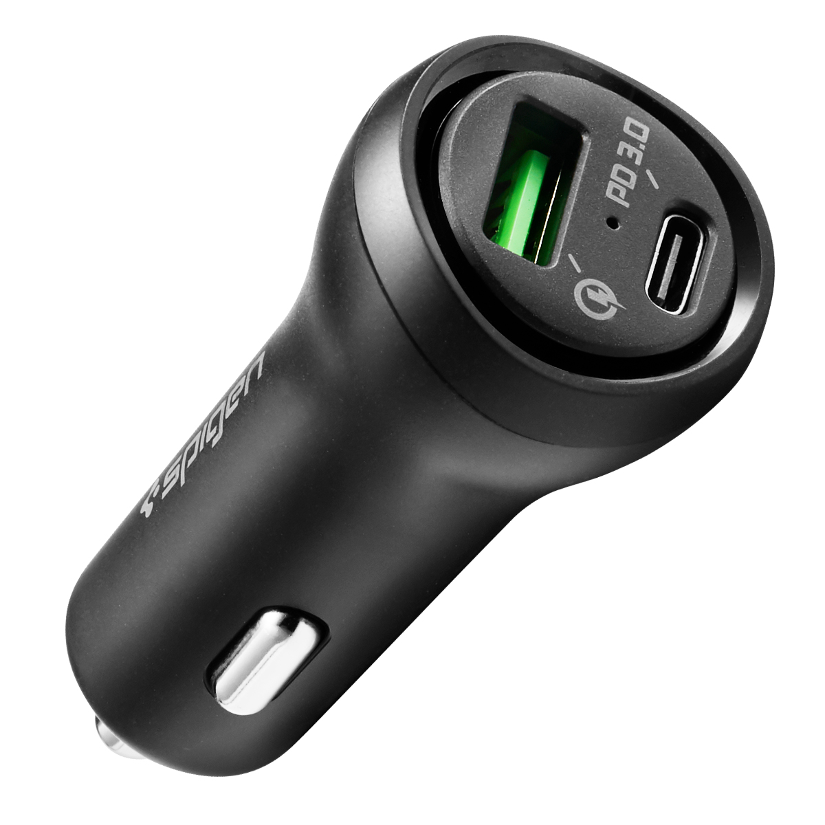 Tẩu Sạc Xe Hơi Spigen SteadiBoost Usb-C Pd3.0 Car Charger (1c1a) 27w - Hàng Chính Hãng