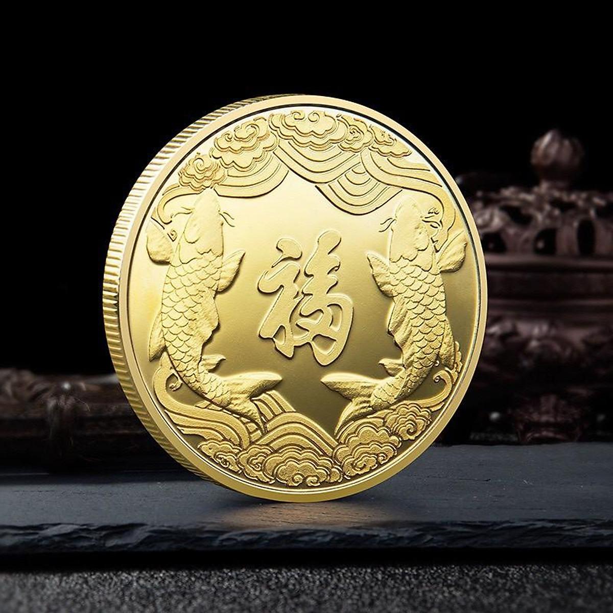 Đồng Xu Thần Tài Vàng Hong Kong Quà Phong Thủy 2022