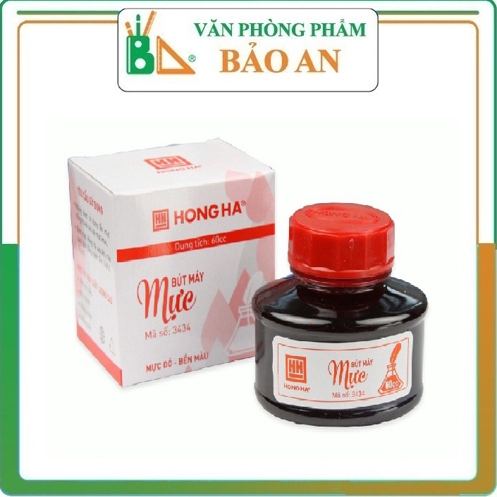 Mực Lọ Đỏ HH 60 Cc (3434) An Toàn Cho Người Sử Dụng. Viết Khô Nhanh - Không Cặn - Không Nhòe - Bền Màu Sản Phẩm Để Nơi Khô Ráo, Thoáng Mát.