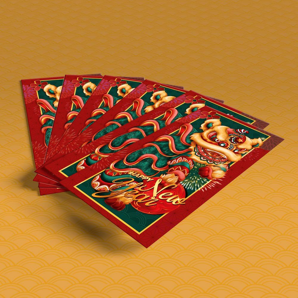 Set 6 bao lì xì - Lân Phú Quý