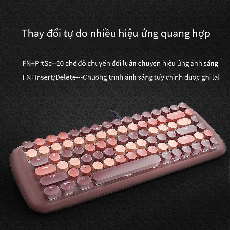 Giao Hàng Nhanh Đu Quay Tay MOFII Có Dây Xanh Trục Retro Punk Ánh Sáng Trắng Bàn Phím Cơ Candy-M Bàn Phím Cơ Mini