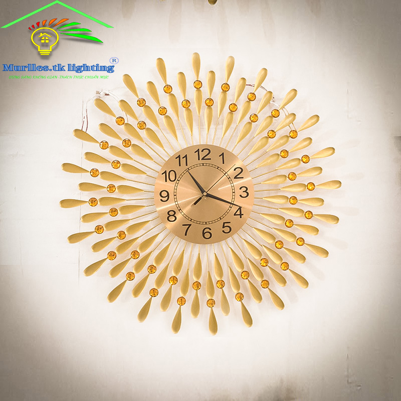 Đồng hồ Treo Tường, đồng hồ decor nghệ Thuật Cao Cấp hiện đại 3D kích cỡ lớn treo phòng khách 2318