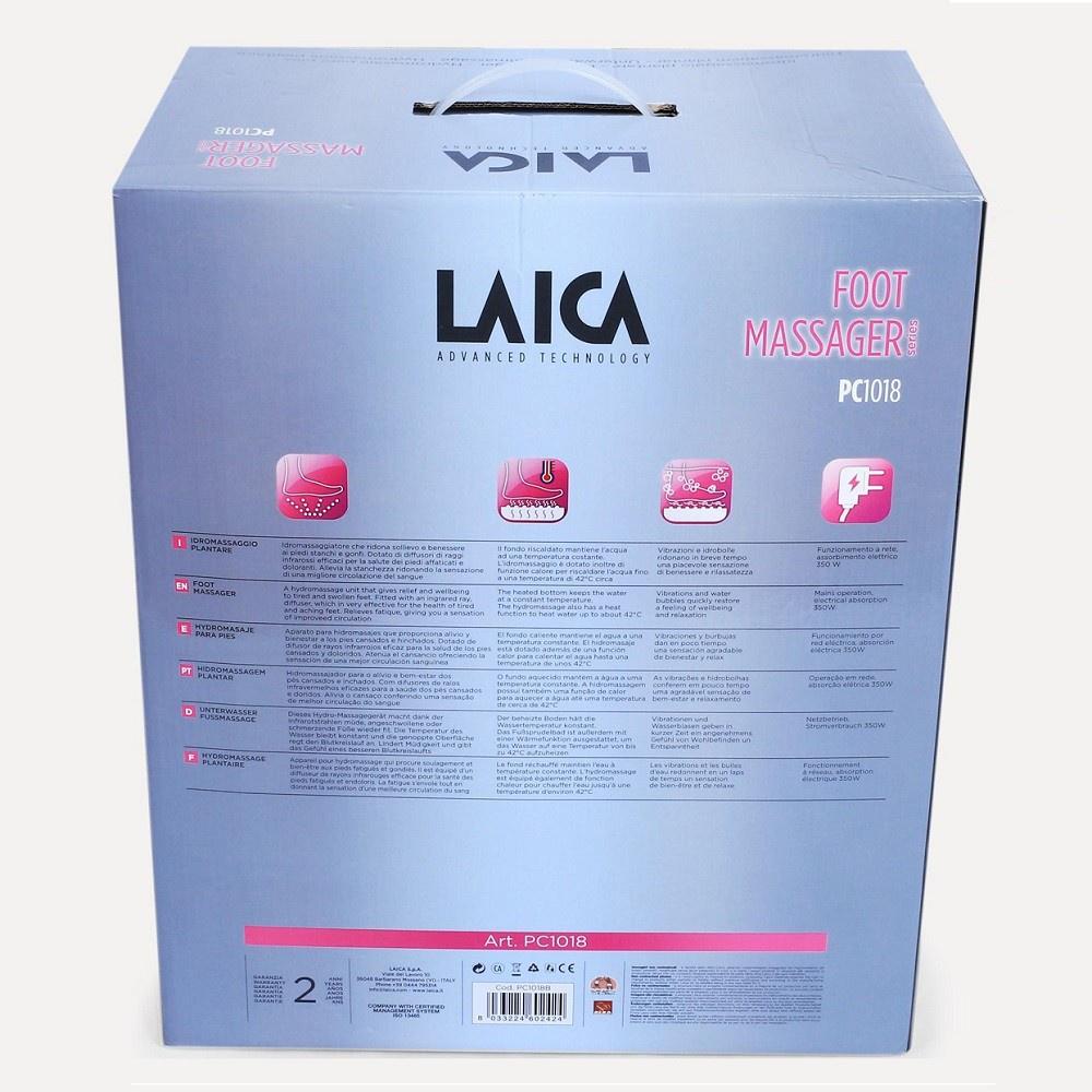 Bồn ngâm chân massage Laica PC1018B đa tính năng mát xa hồng ngoại, làm nóng, sủi nước | BH 12 tháng