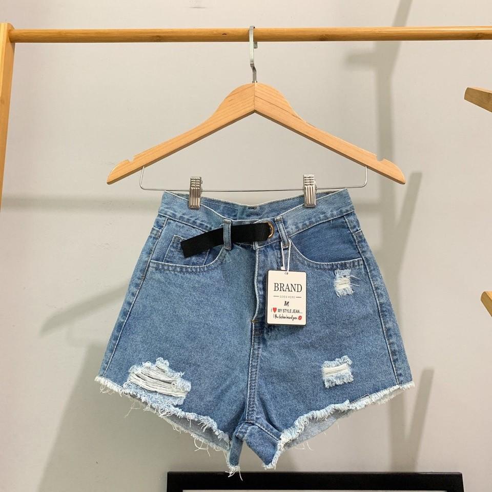 Quần short jean nữ lưng cao King168 , quần short nữ cao cấp SQ03