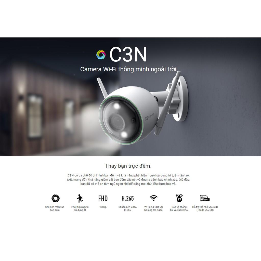 Camera Thông Minh IP Wifi 2MP EZVIZ C3N FullColor - Ngoài Trời - Chuẩn Chống Nước IP67 - Chính Hãng - Bảo Hành 24 Tháng