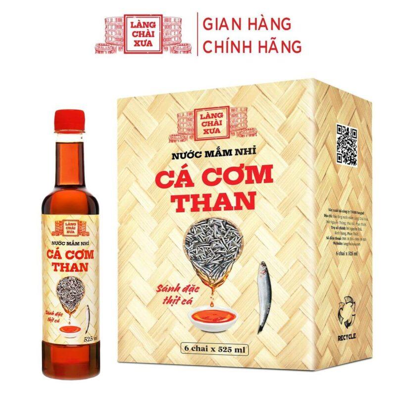 Thùng 6 Chai Nước Mắm Làng Chài Xưa Cá Cơm Than (Chai Nhựa 6x525ml)