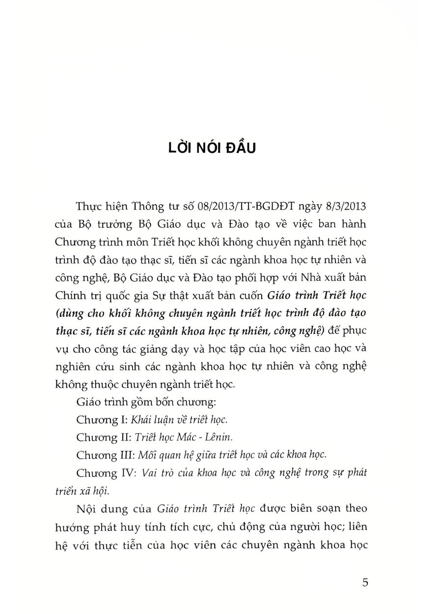 Giáo Trình Triết Học (Dùng Cho Khối Không Chuyên Ngành Triết Học Trình Độ Đào Tạo Thạc Sĩ, Tiến Sĩ Các Ngành Khoa Học Tự Nhiên, Công Nghệ) - Xuất Bản Lần Thứ 8 - ST - ảnh 9