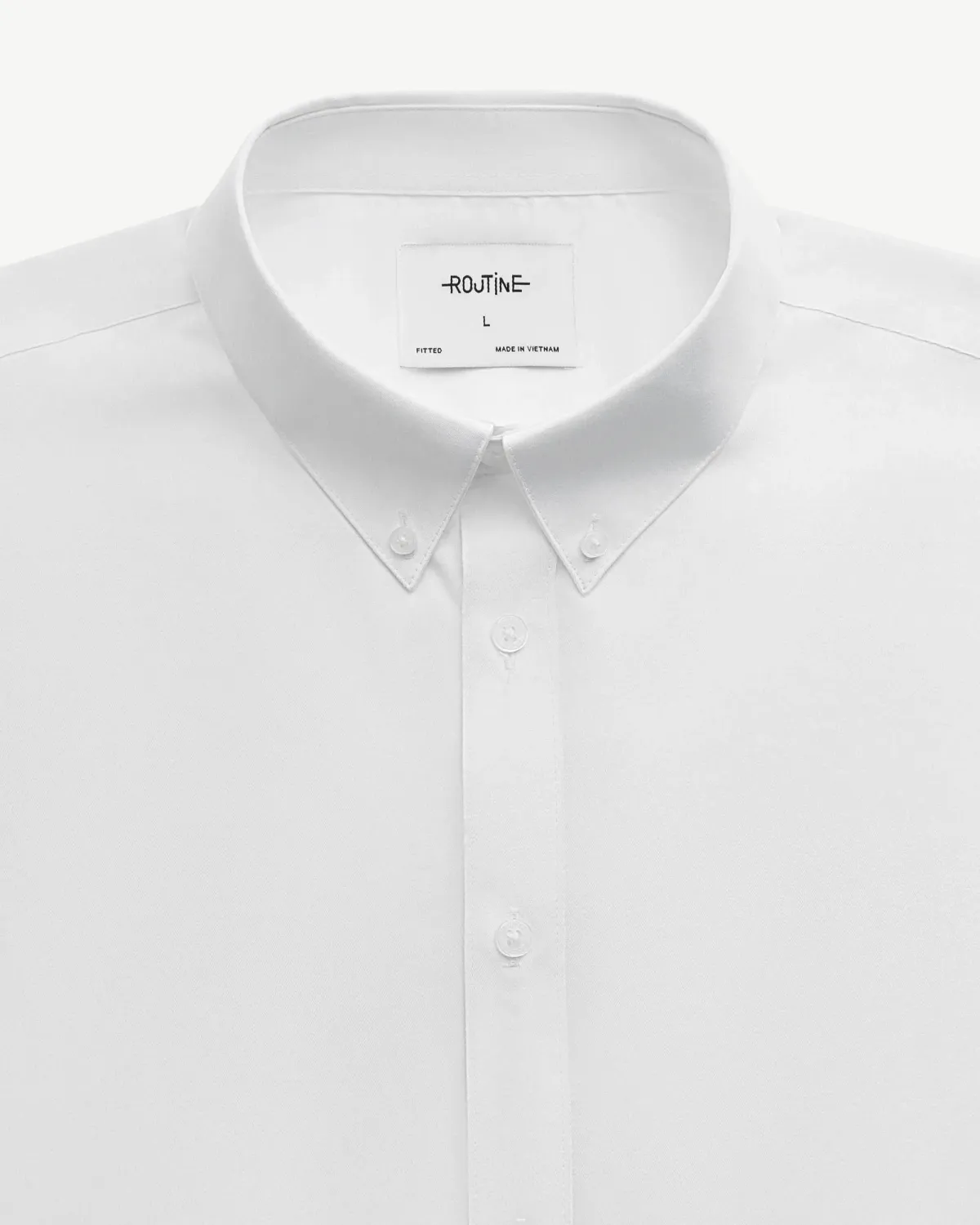 Áo sơ mi nam tay dài màu Trắng form Fitted - ROUTINE 10F24SHL056 | LASTORE MENSWEAR