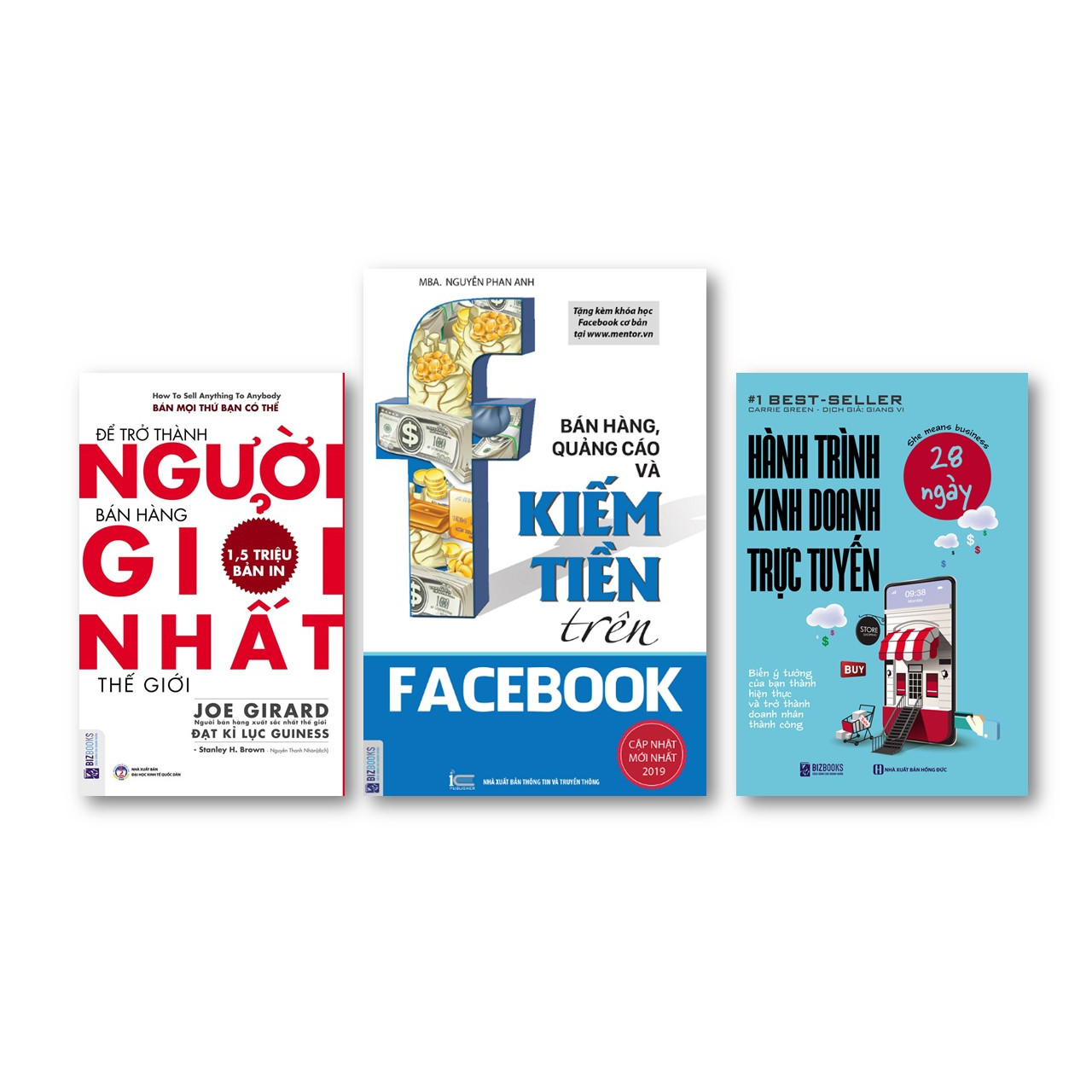 Bộ Sách Thủ Lĩnh  Kinh Doanh Trực Tuyến kt; :Để trở thành người bán hàng giỏi nhất thế giới + Bán hàng, quảng cáo và kiếm tiền trên Facebook + Hành trình kinh doanh trực tuyến 28 ngày