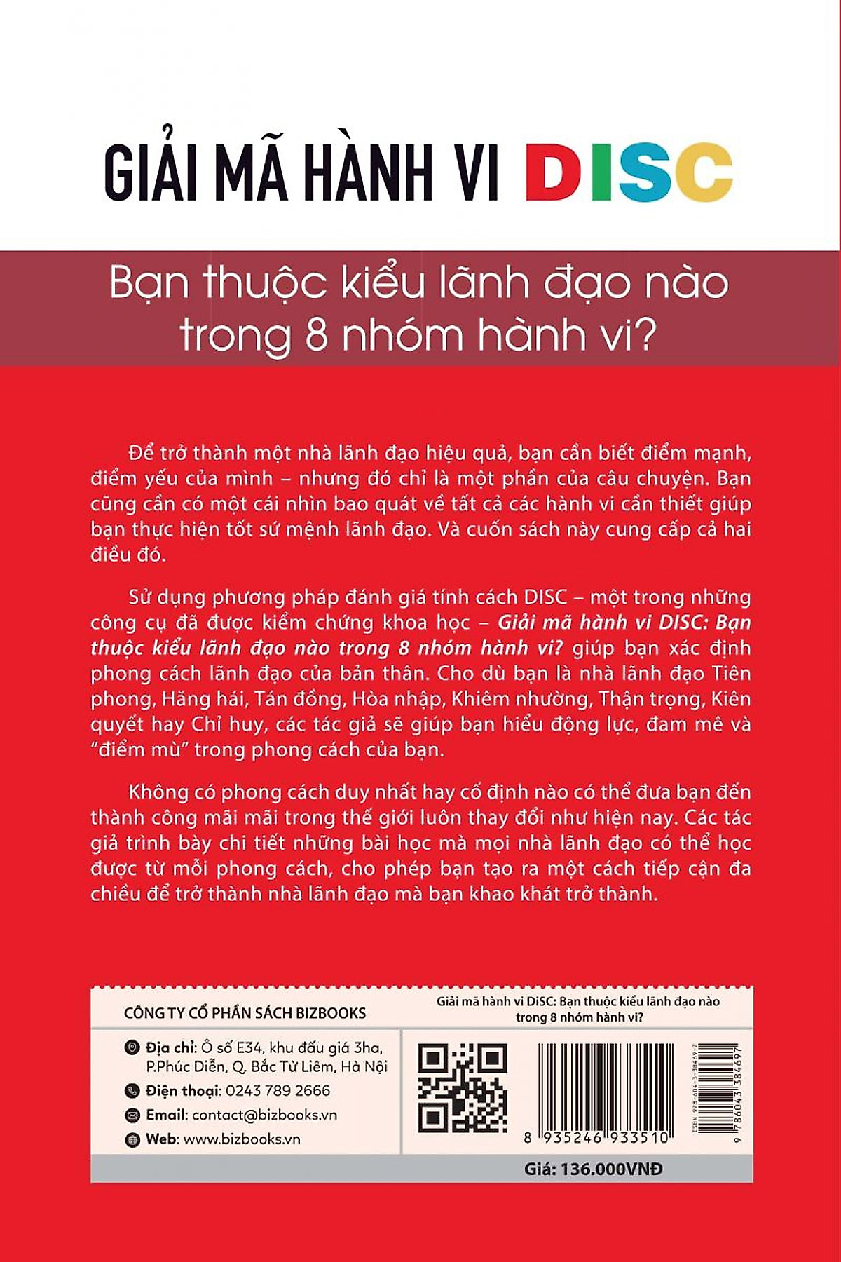 BIZBOOKS - Sách Giải Mã Hành Vi DISC: Bạn Thuộc Kiểu Lãnh Đạo Nào Trong 8 Nhóm Hành Vi? - MinhAnBooks