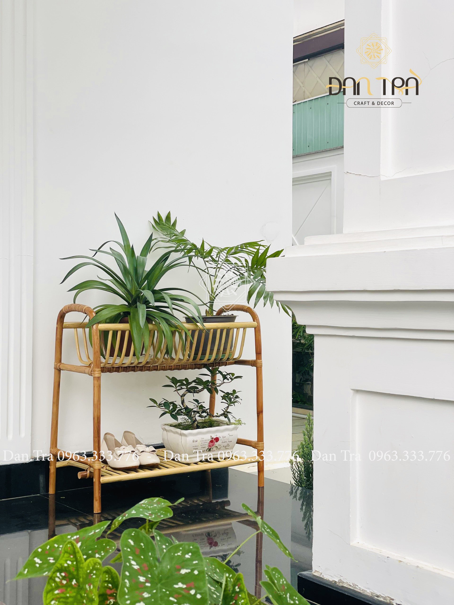 Kệ Mây Đựng Giày Dép Đan Trà - Kệ Mây Decor Phòng- Kệ Mây Nhẹ Nhàng, Nhỏ Gọn-Nội Thất Decor ĐAN TRÀ