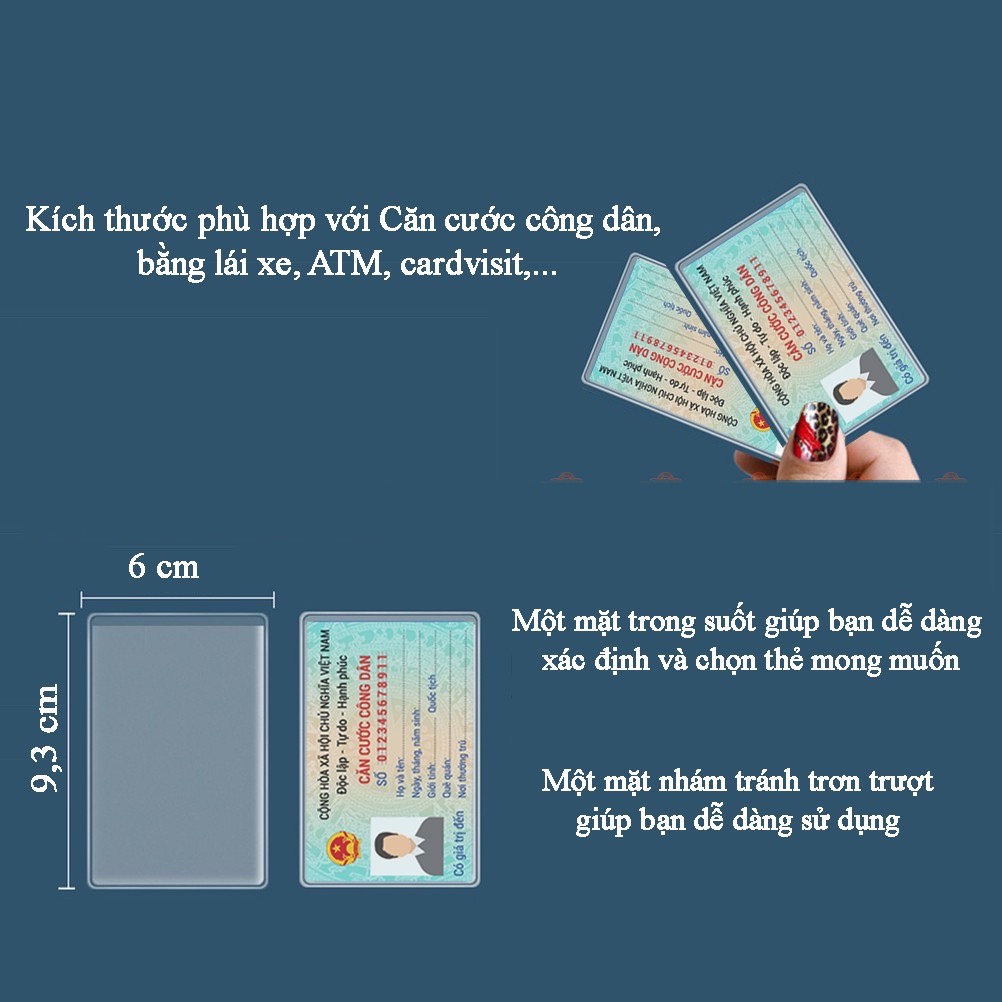 Túi Ví Đựng Bảo Vệ Chống Xướt Thẻ ATM, CCCD, Card Visa, Bằng Lái Xe, Vỏ bọc thẻ atm, bao túi đựng thẻ sinh viên, nhân viên, học sinh, name card, căn cước công dân