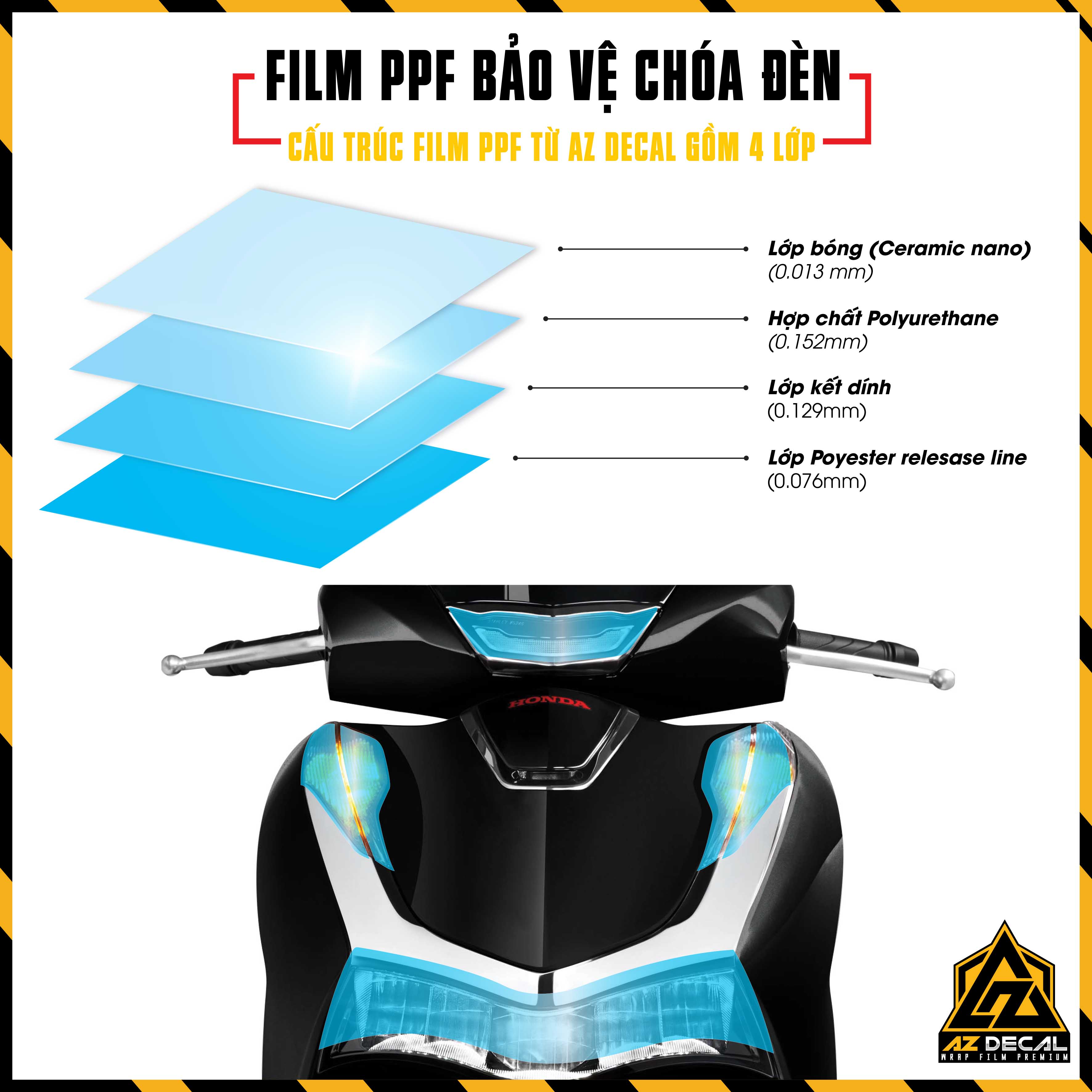 Film PPF Dán Bảo Vệ Choá Đèn Xe SH 350i | Miếng Dán Trong Suốt Bảo Vệ Choá Đèn Pha, Đèn Xi Nhan Chống Nước, Chống Xước