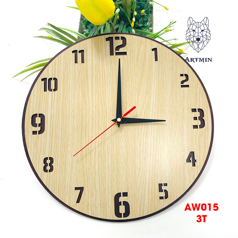 AW015 - Đồng Hồ Gỗ Treo Tường – Décor Trang Trí Phong Cách Hiện Đại