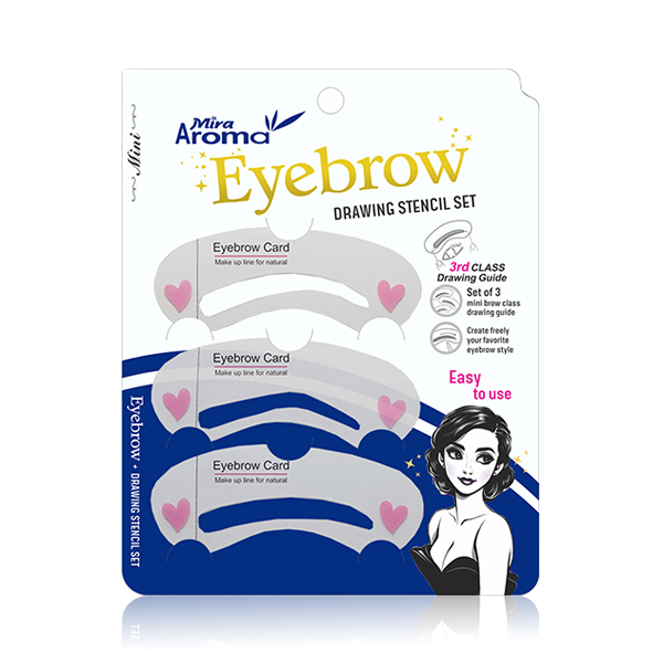 Bộ Khuôn Kẻ Chân Mày Mira Aroma Eyebrow Drawing Stencil Set ( 3 miếng/ bịch)