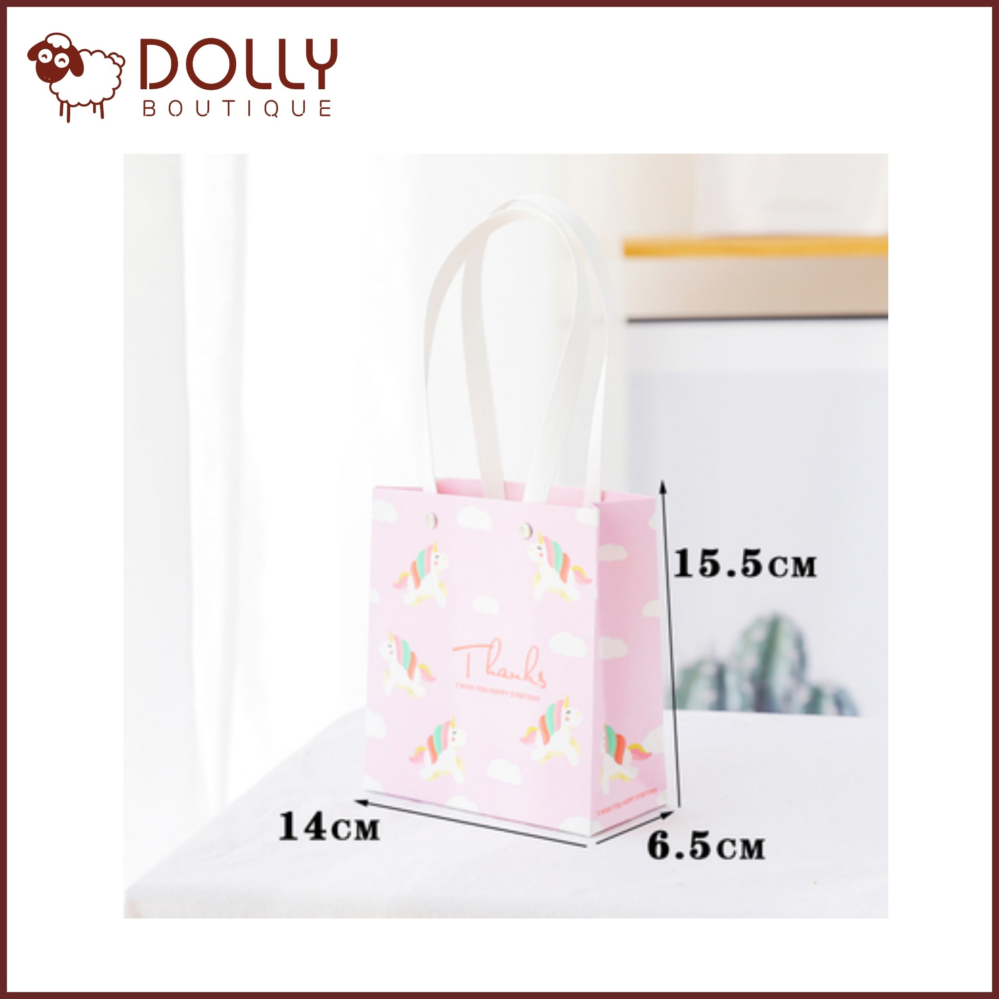 Combo 10 cái Túi giấy đựng mỹ phẩm quà tặng cao cấp THANKS PONY dễ thương