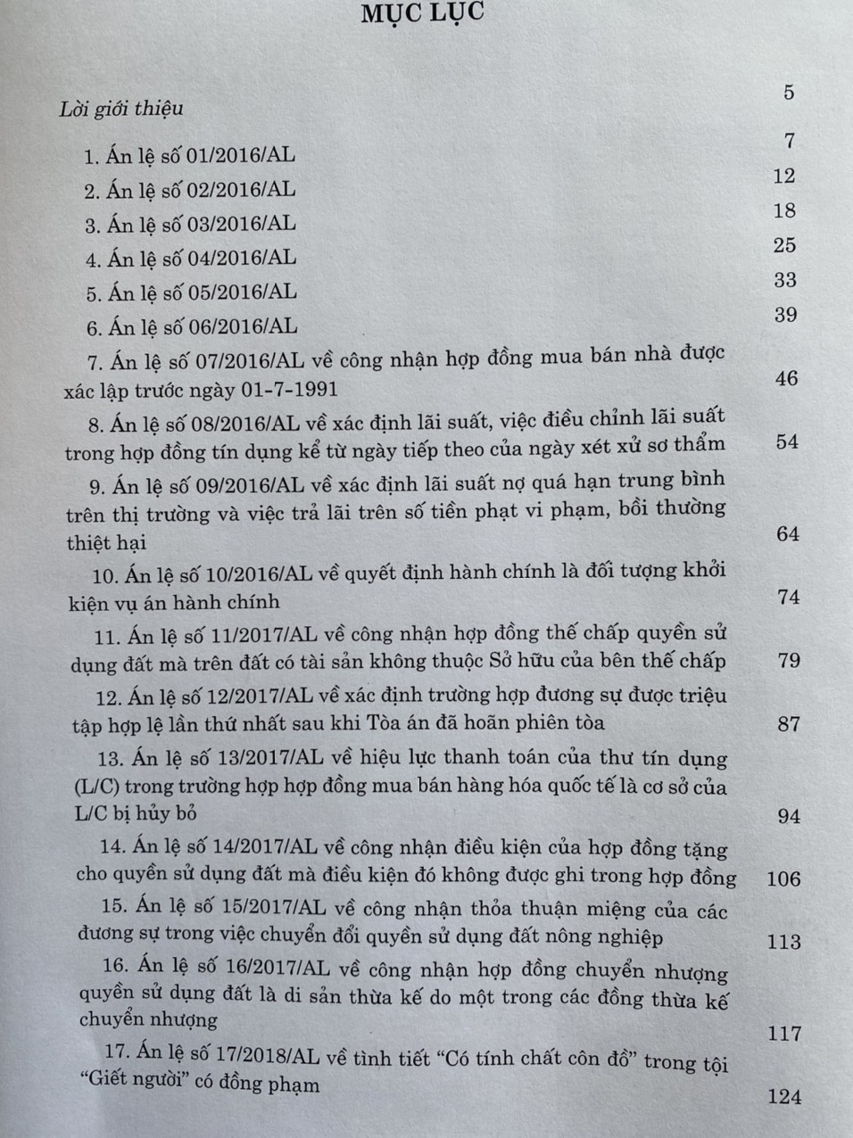 Hệ Thống 52 Án Lệ Việt Nam ( Hiện Hành )