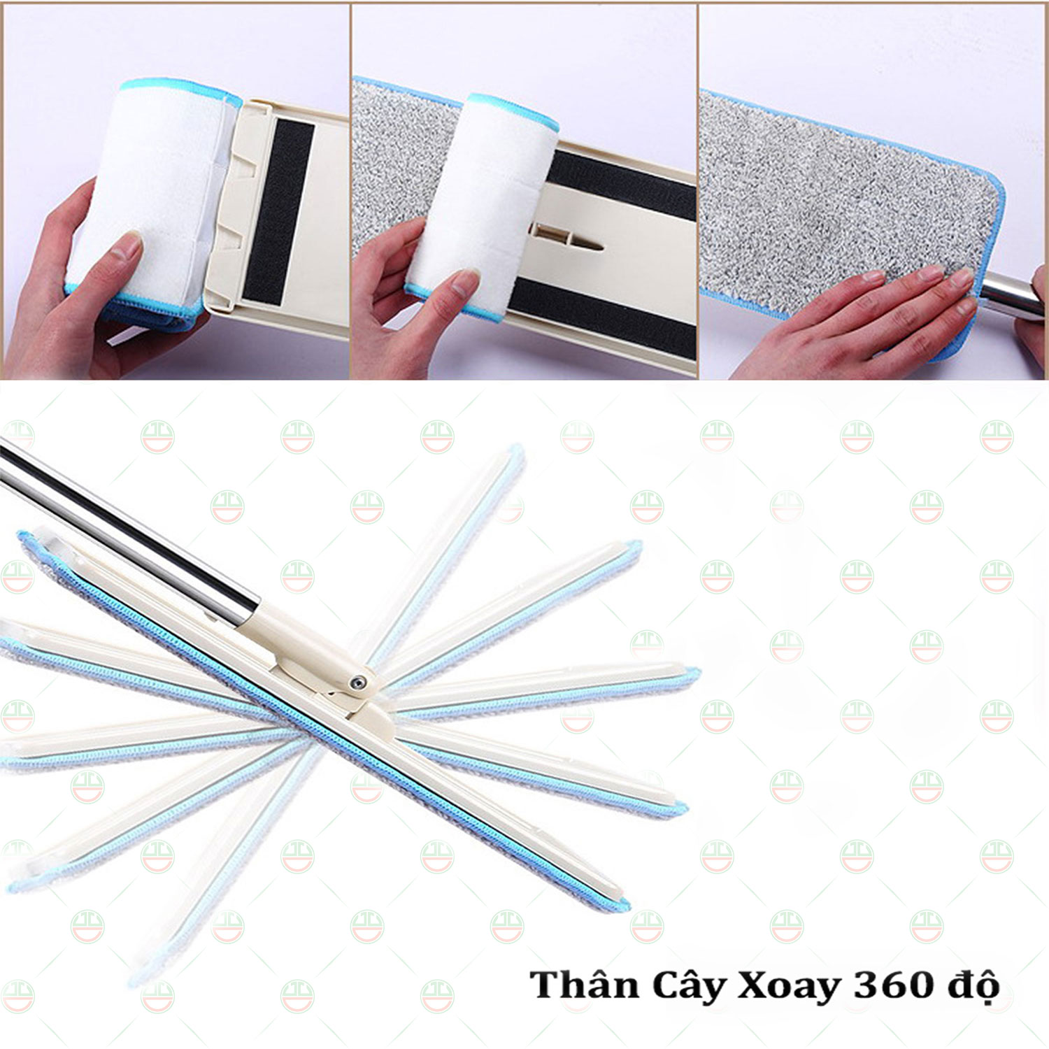 [Sạch Sẽ] [Chỉ TpHCM] Bộ Cây Lau Nhà Thông Minh KhoNCC Hàng Chính Hãng - Kèm Thùng Vắt 2 Ngăn - NLVQ-2975-BCLN (Ngẫu nhiên Màu)