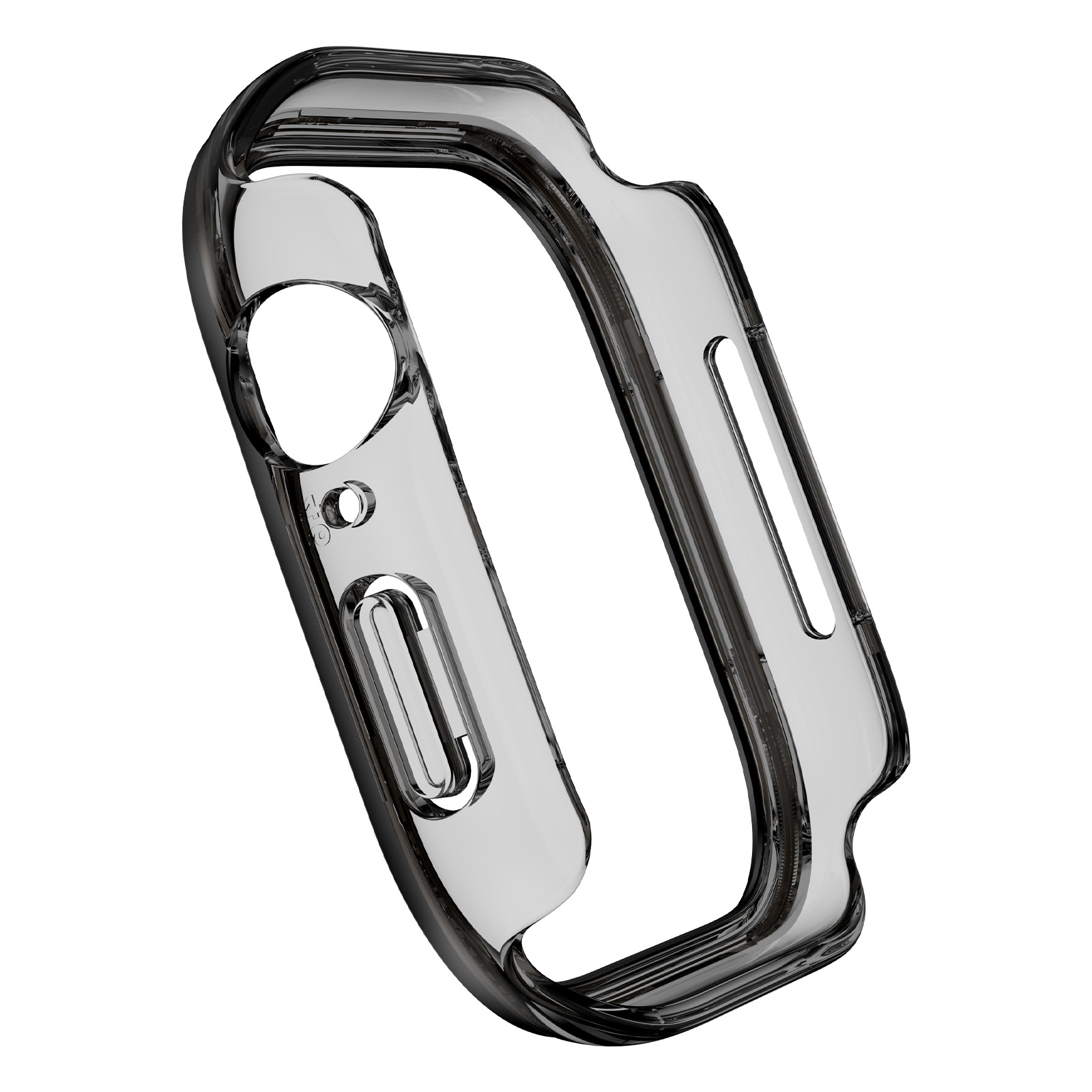 Ốp Case PC Mặt Kính Cường Lực Trong Suốt Viền Màu cho Apple Watch Series 10 Size 42mm / 46mm - Hàng Chính Hãng
