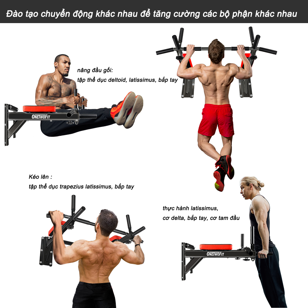 OneTwoFit Xà Đơn Pull-up xà ngang trong nhà Xà Đơn Đa Năng Treo Tường OT066RN