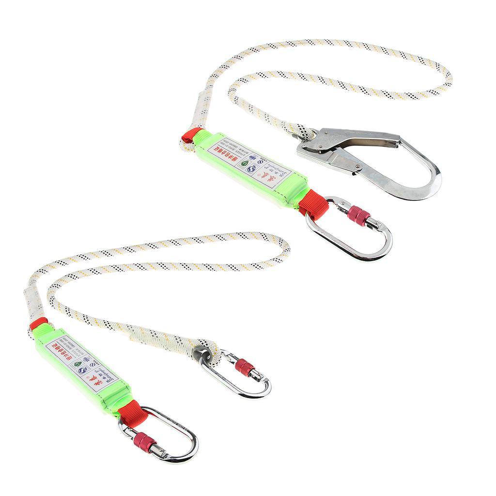 15KN Safety Lanyard Climbing Fall Protection Harness Belt Carabiner Rope