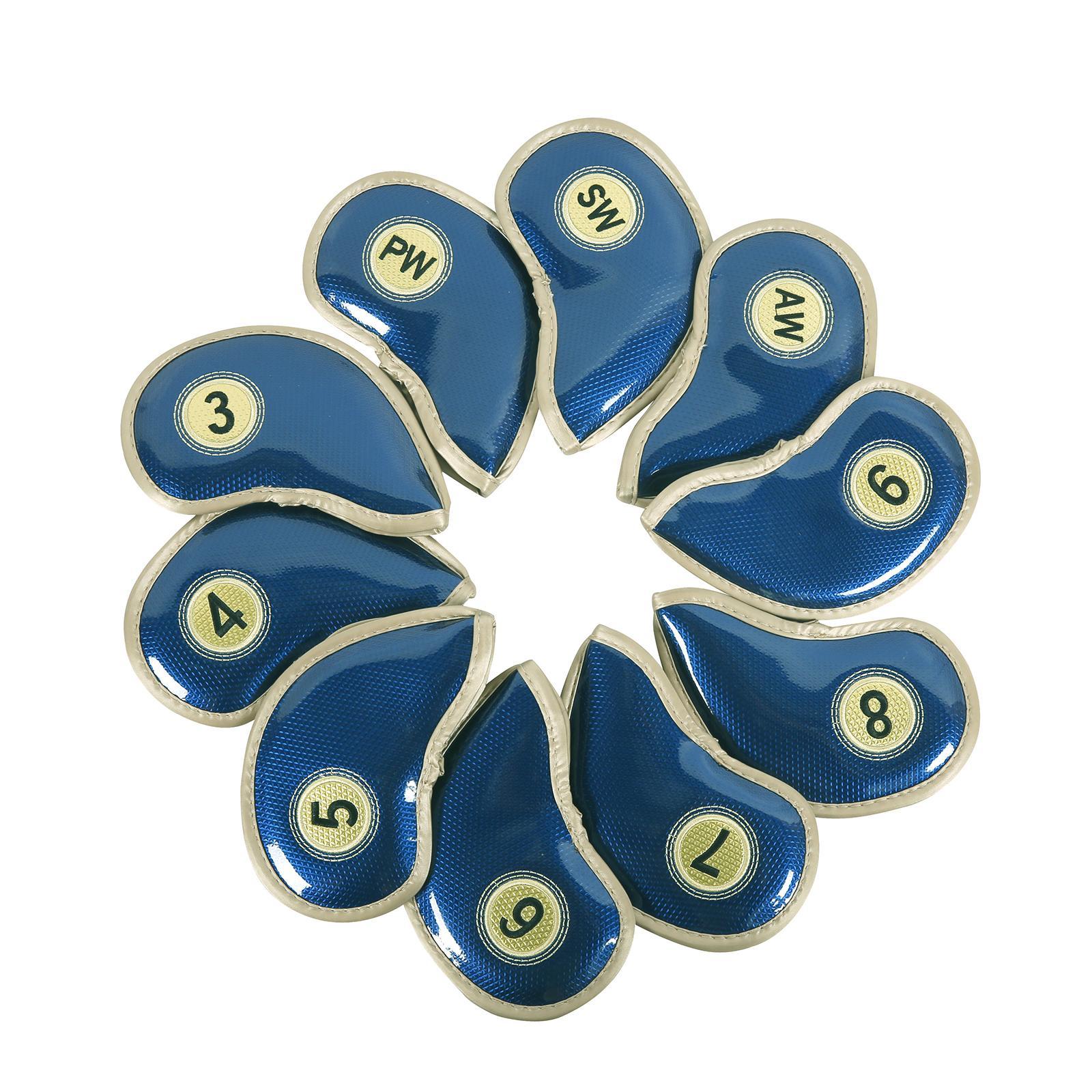 10x Golf Iron Headcover Golf Club Head Covers Protect Case Embroidery Number