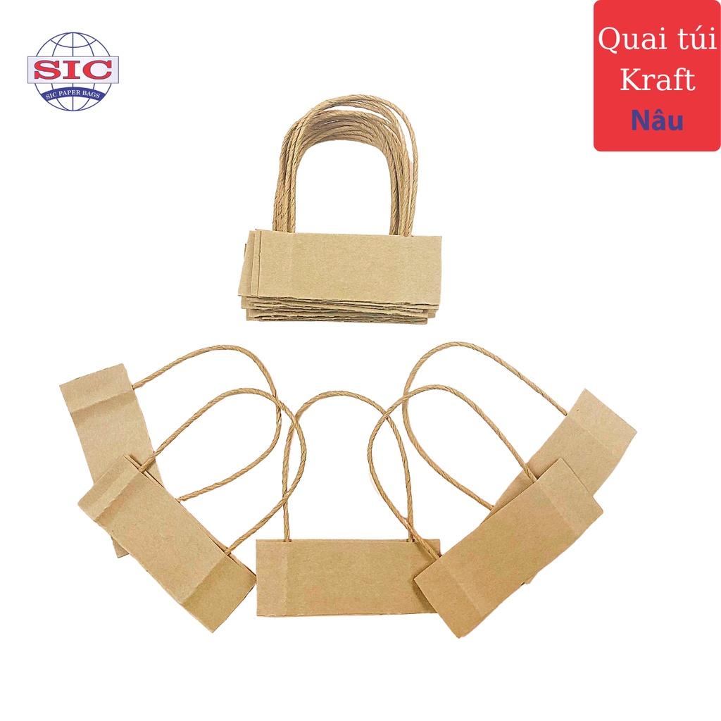10 ĐÔI QUAI TÚI GIẤY KRAFT MÀU NÂU