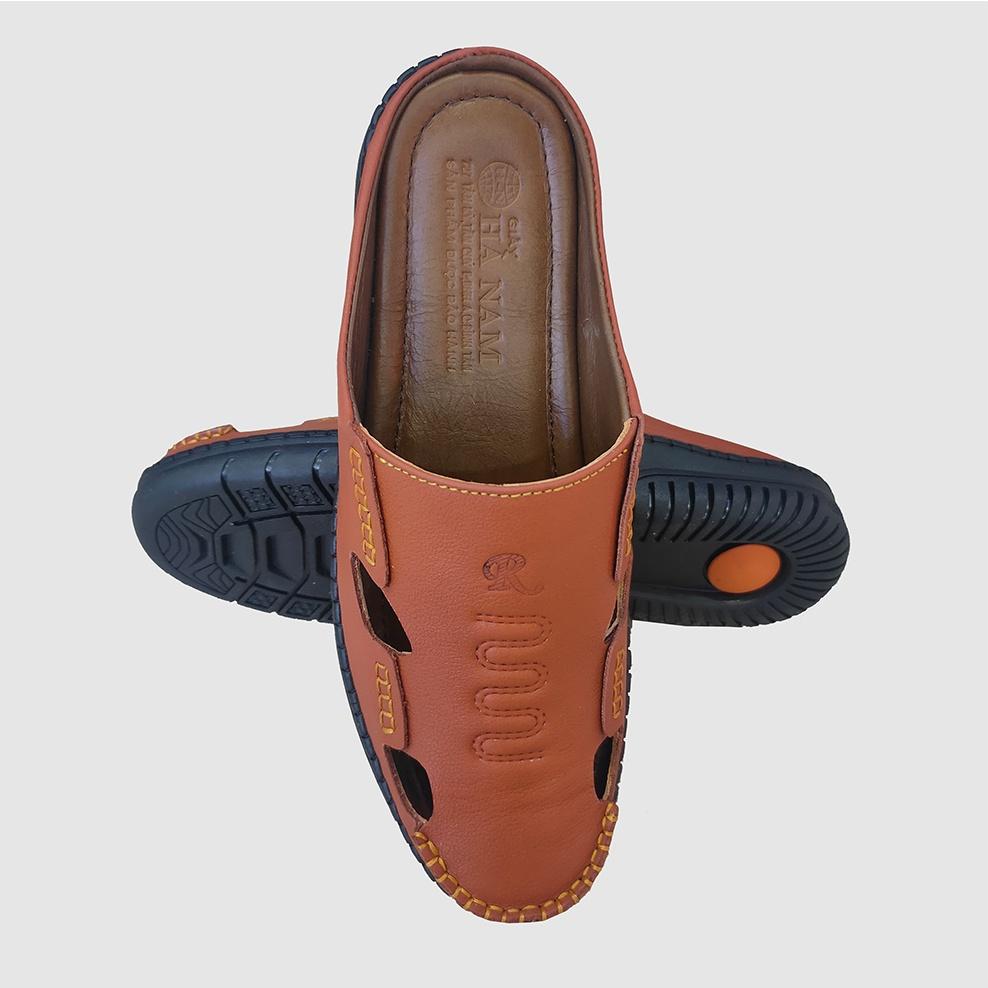 Dép Bít Mũi Nam HÀ NAM Da Bò Thật Cao Cấp GSB20116