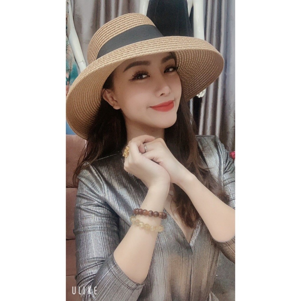 Mũ cói CHUÔNG LỒNG ĐÈN Hội An Thắt Ruy Băng Vintage