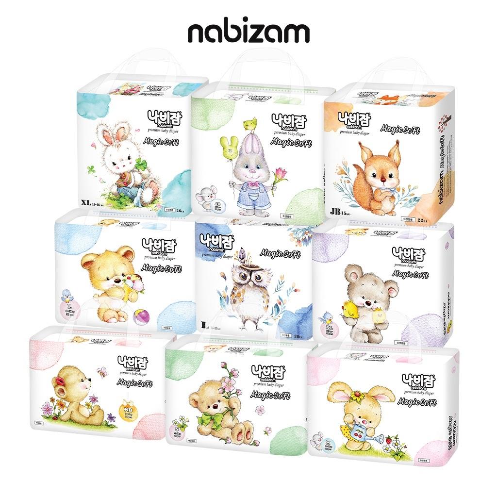 Combo 4 Bịch Tã/Bỉm Cho Bé NABIZAM Êm Mỏng Chống Hăm Đủ Size Cho Bé Từ 3kg Đến 25kg, Quy Cách 20-50 Miếng/Bịch