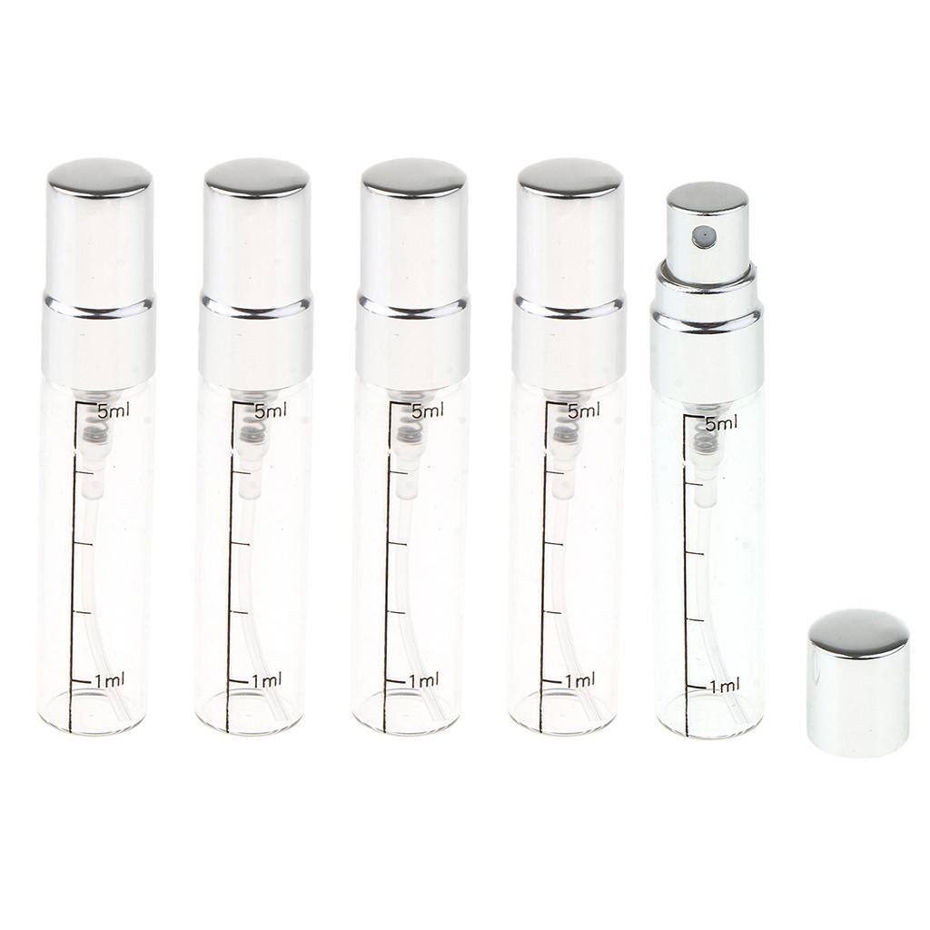 10x Empty 5mL Mini Glass Refillable Fragrance Bottles Perfume Scent Vials