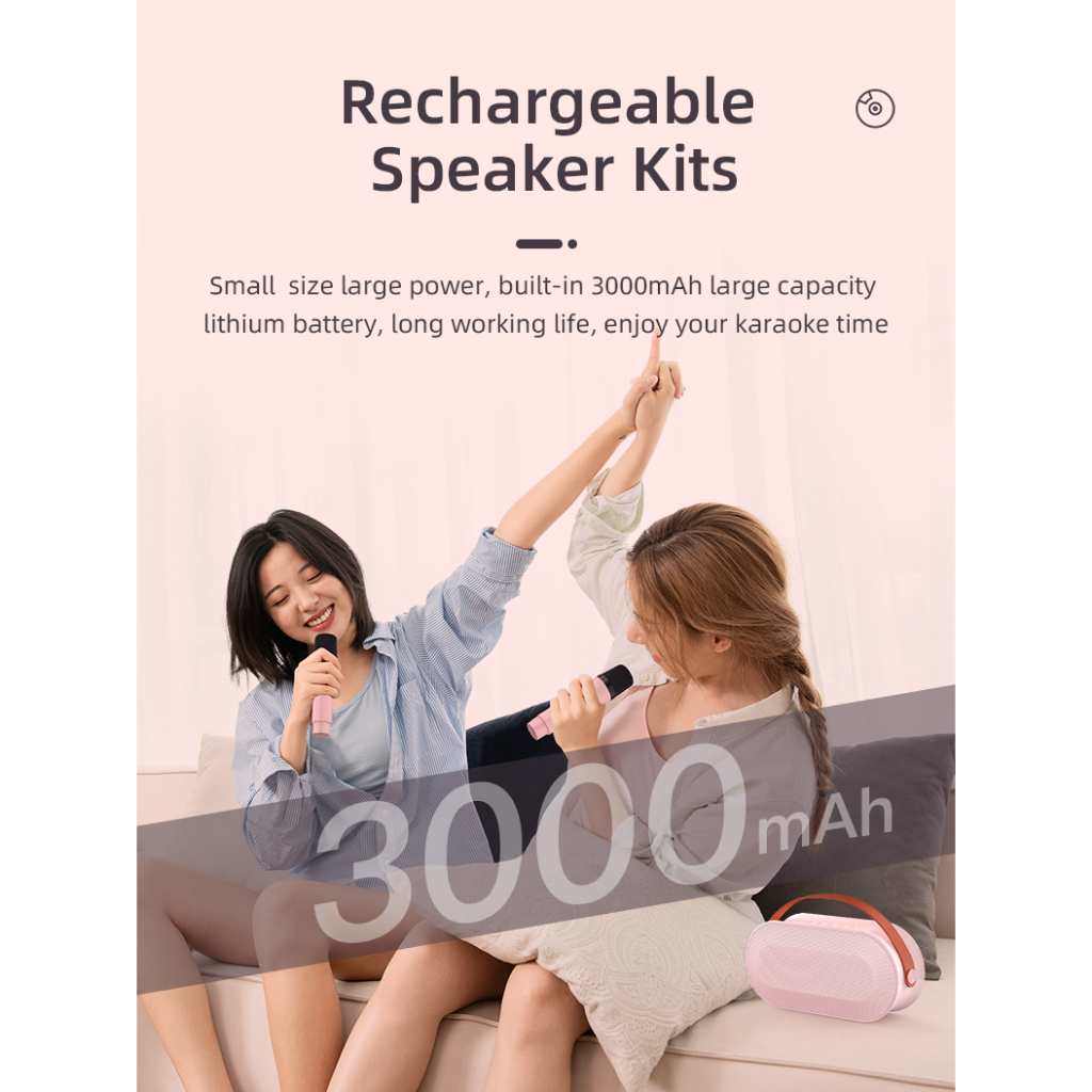 Loa Karaoke Bluetooth P6 KOLEAD Kèm 1 2 Micro Không Dây,Âm Thanh Siêu Hay,Sang Trọng Nhỏ Gọn Tiện Lợi,dễ dàng mang theo - Hàng chính hãng