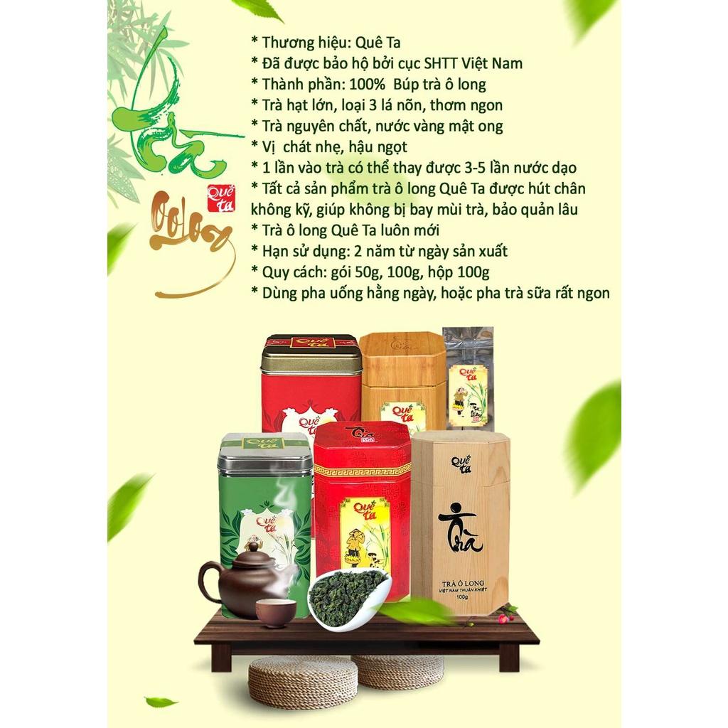 Trà ô long cao cấp Quê Ta nguyên chất, nguyên liệu làm trà sữa ngon – 2 Hộp đỏ x 100g