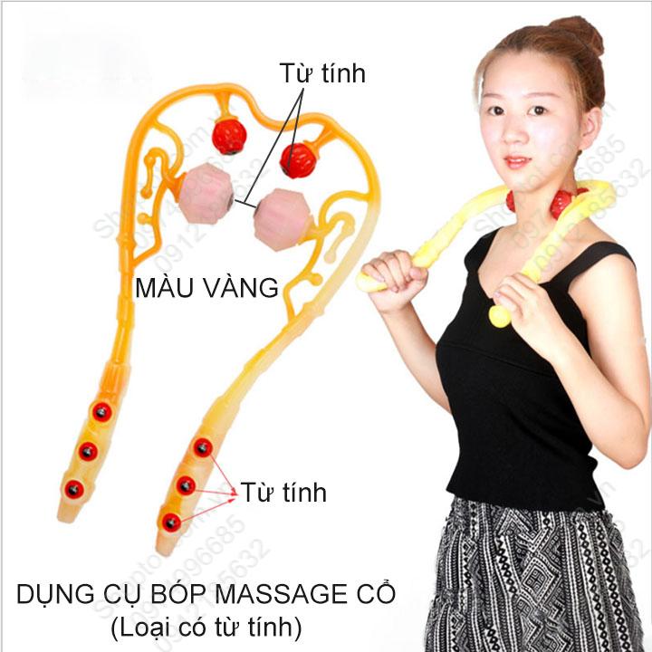 Dụng cụ bóp massage cổ bằng tay, loại có từ tính, vật liệu nhựa PP-TPR mềm, dẻo