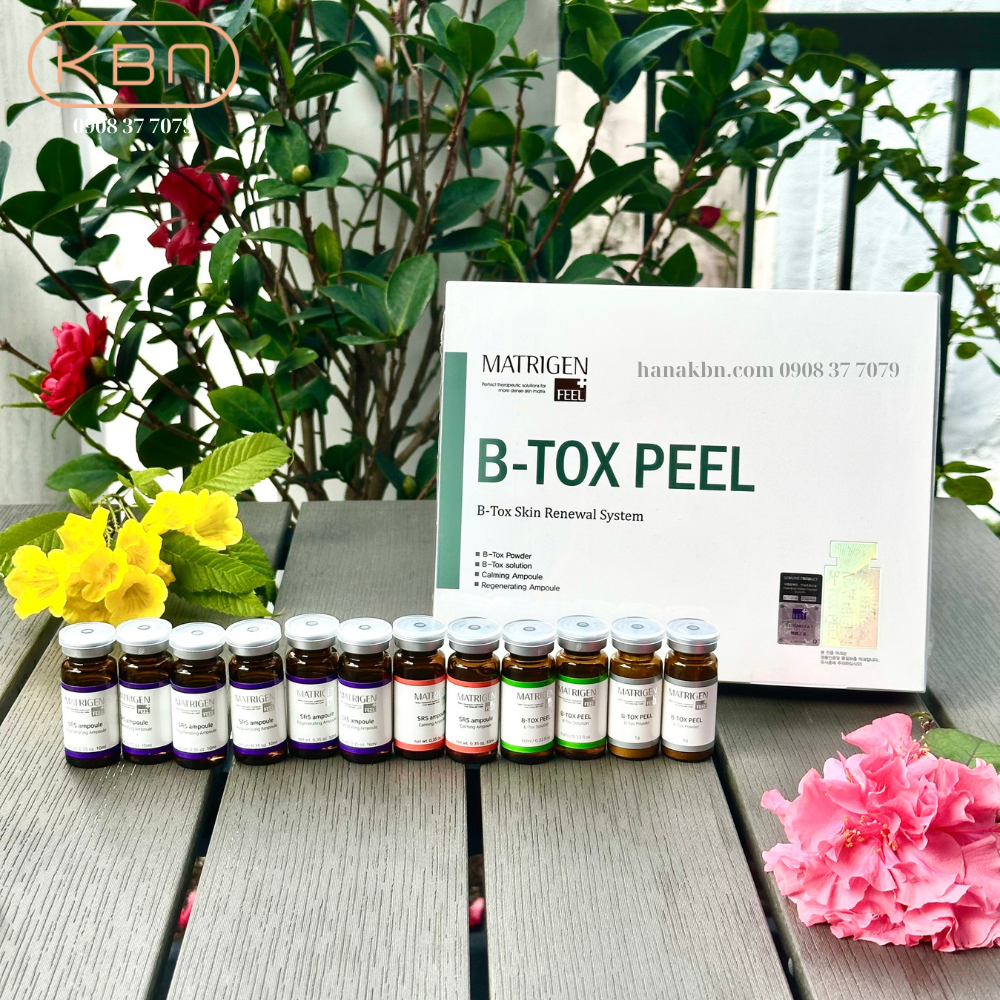 Tảo Peel Da B-TOX PEEL, Tảo Tái Tạo Da 4 Màu - 12 Lọ/ Hộp - Loại Bỏ Độc Tố, Mụn, Làm Sạch Da