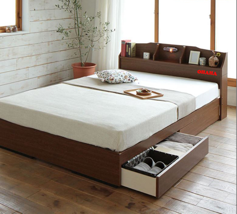 Giường ngủ cao cấp HMR Lõi xanh chống ẩm OHAHA 003- Brown Bed