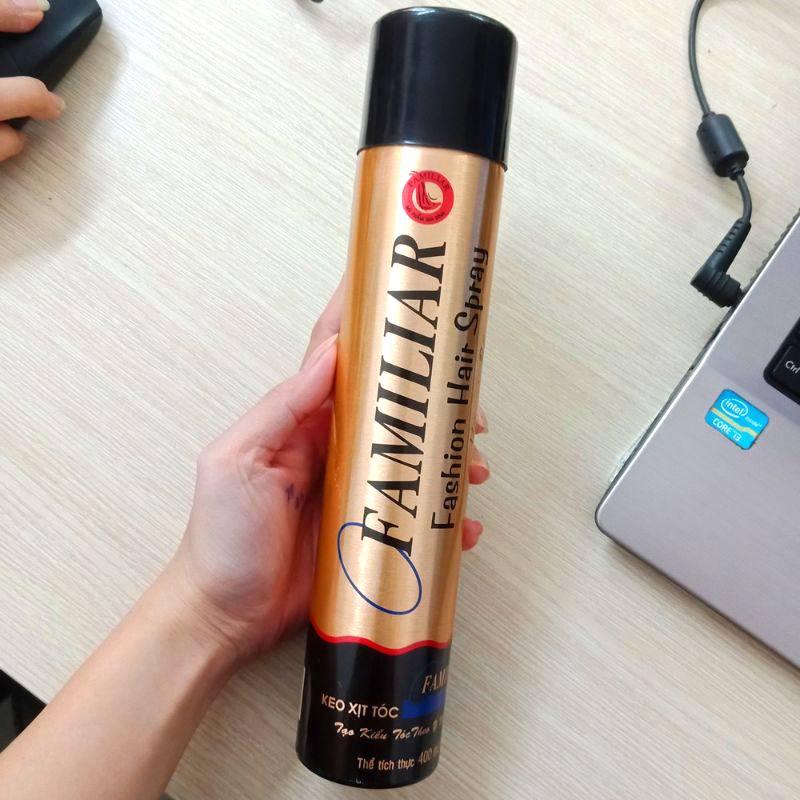 Gôm xịt tóc giữ nếp tạo kiểu nam nữ Familiar Hair Spray 350ml