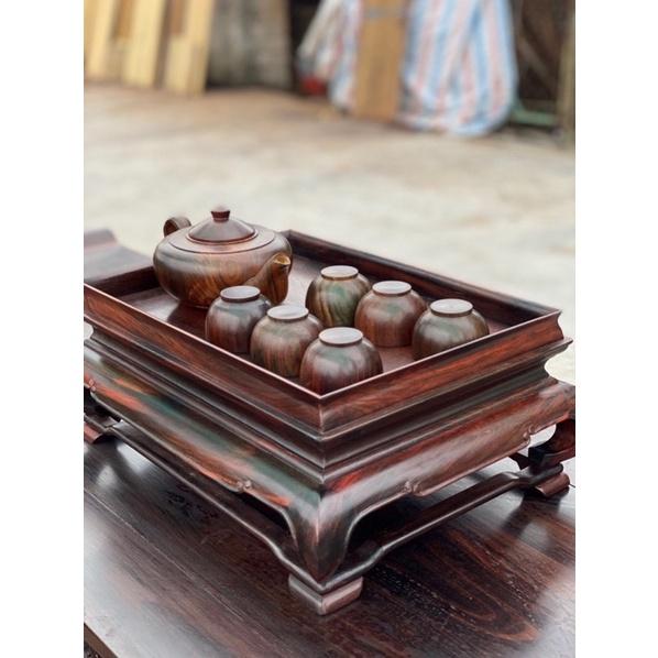 KHAY TRÀ GỖ TRẮC PHÒNG KHÁCH KIỂU TRƠN SANG TRỌNG