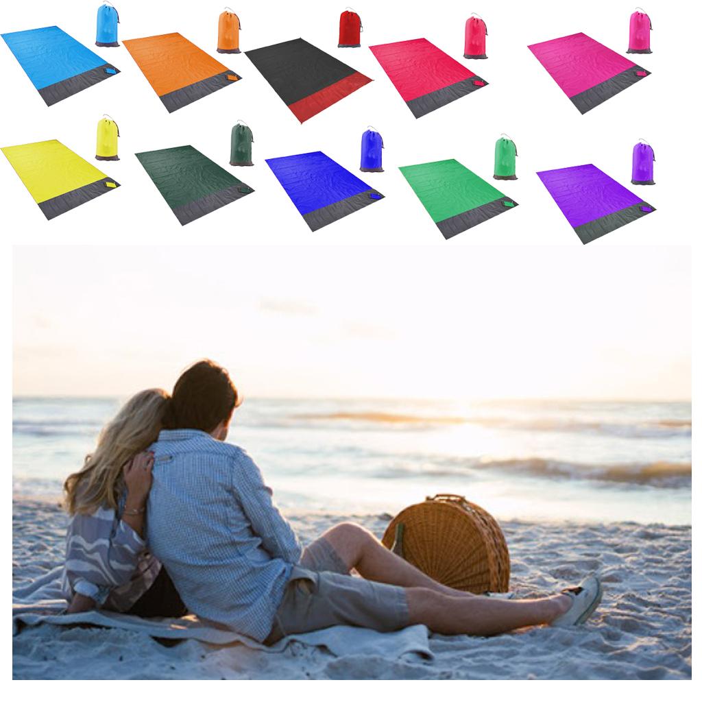 140x200cm Beach Picnic Pocket Blanket Water Sand Proof Mat for Travel Camping