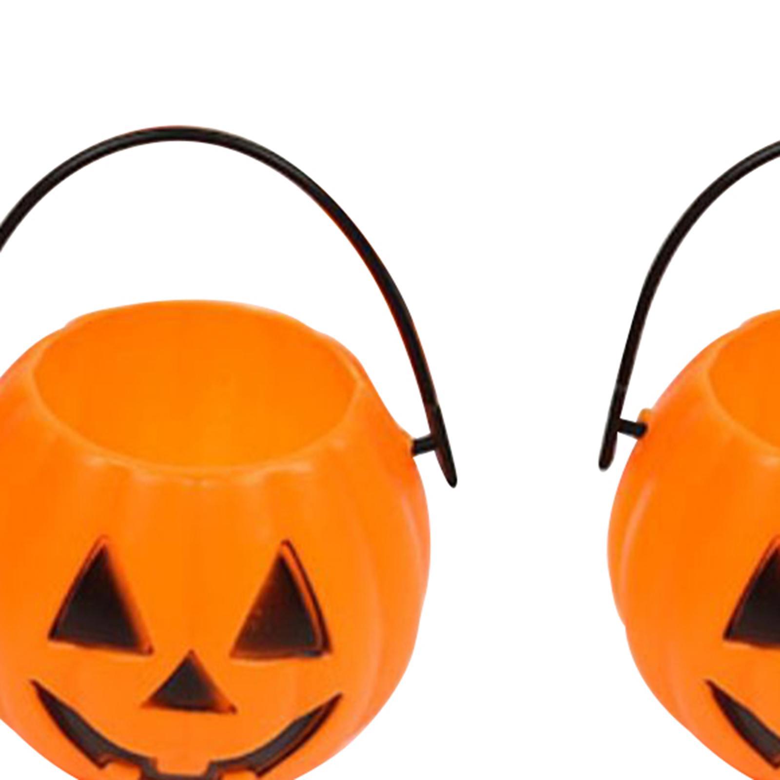6x Halloween Pumpkin Buckets Candy Pail Holder Decoration for Favors