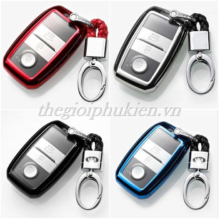 Ốp, bọc chìa khóa silicon màu tráng gương bảo vệ chìa khóa cho xe KIA Cerato, K3, Sedona,…kèm móc đeo INOX