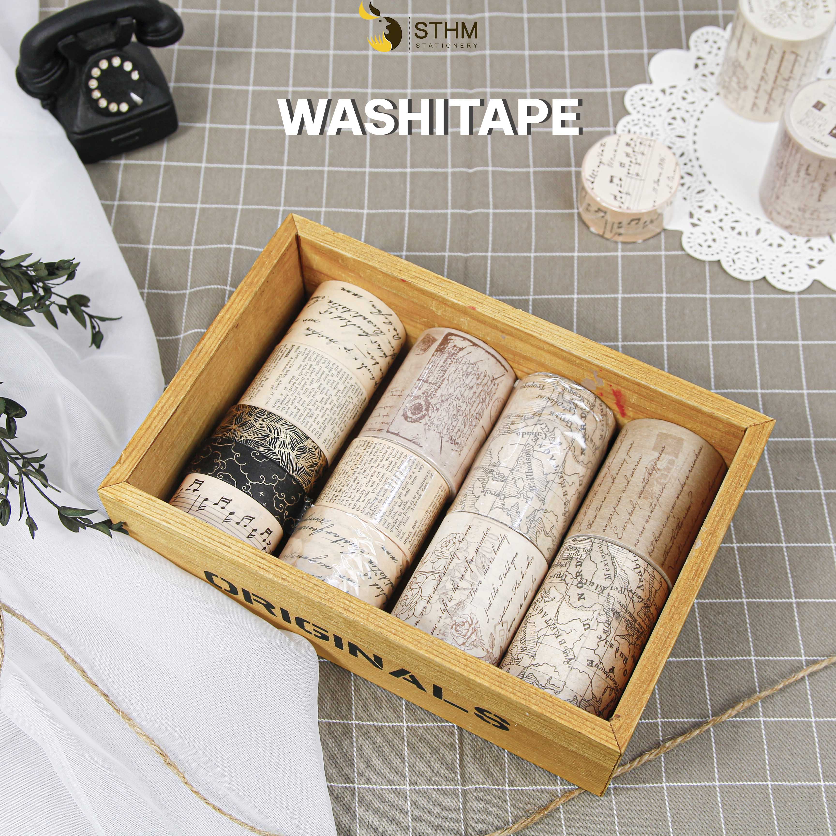 [STHM stationery] - Washitape - Băng dính trang trí sổ vintage - Lẻ cuộn