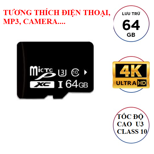 Thẻ nhớ 32GB 64GB 128GB  tốc độ cao chuyện dụng cho Camera IP wifi, iphone,samsung, loa đài. - DSS 64G