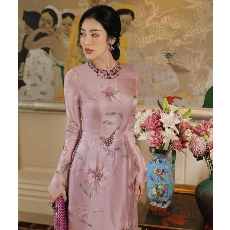 Áo Dài Cách Tân Đính Kết Chim Hoa Sắc Xảo ,Điệu Đà, 2 Mẫu Cho Nàng Lựa Chọn