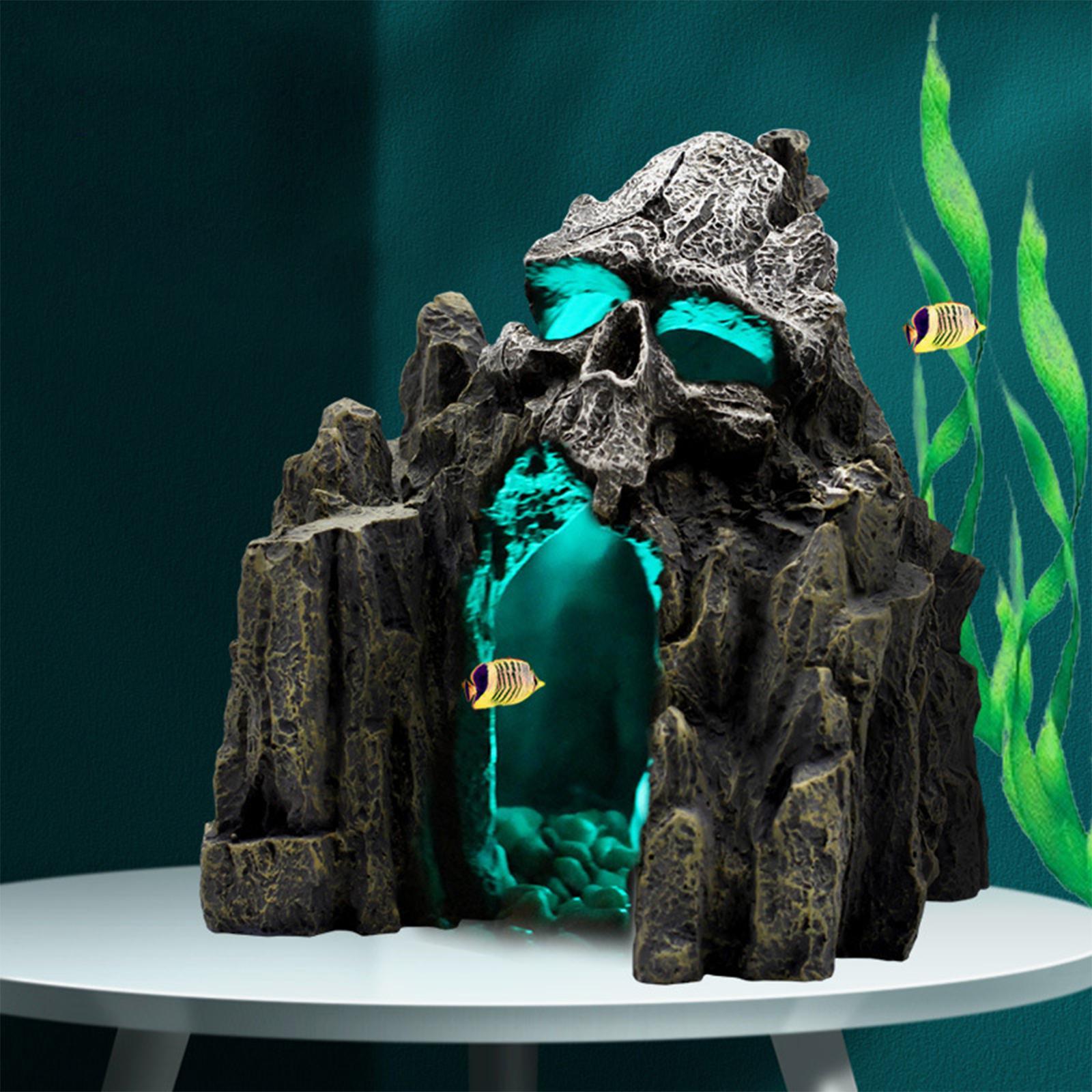 Skull Mountain Decor Rock Cave Aquarium Decoration Landscape Supplies Stone